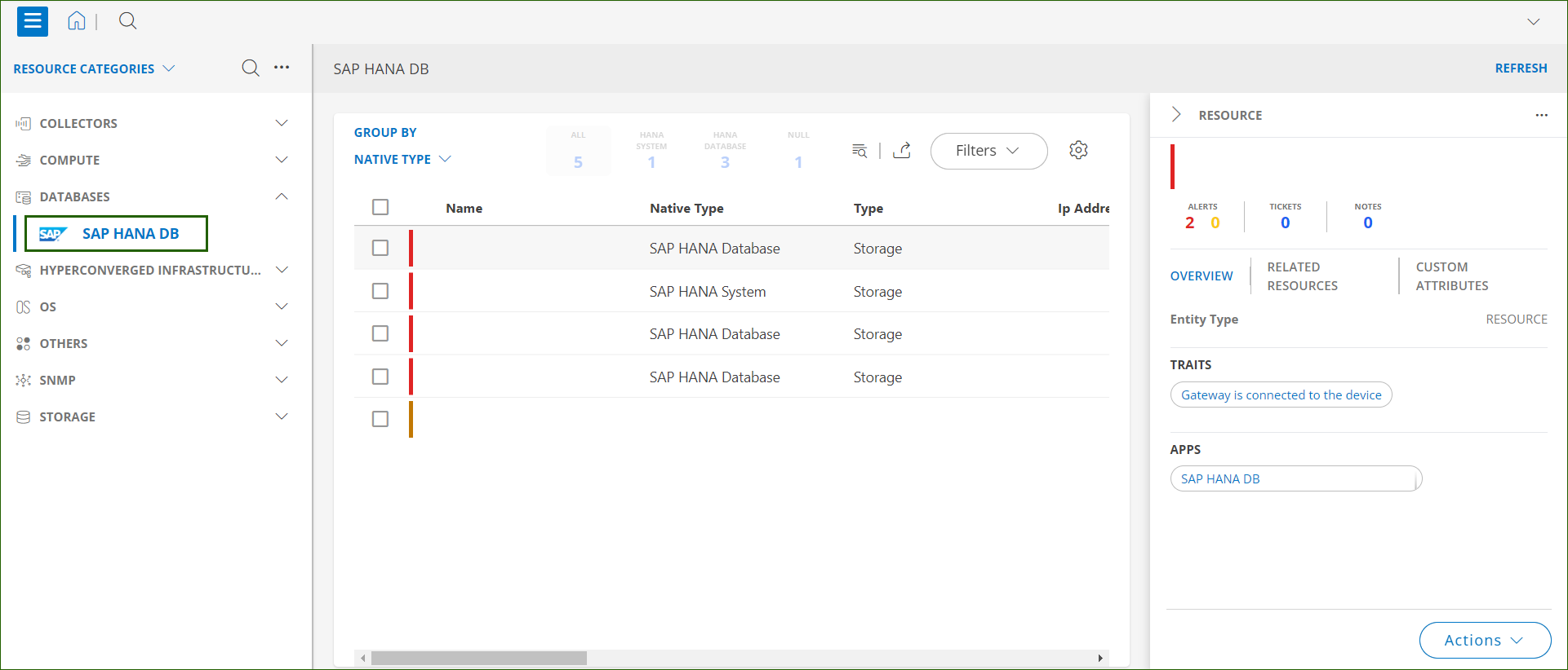 SAP HANA | OpsRamp Documentation